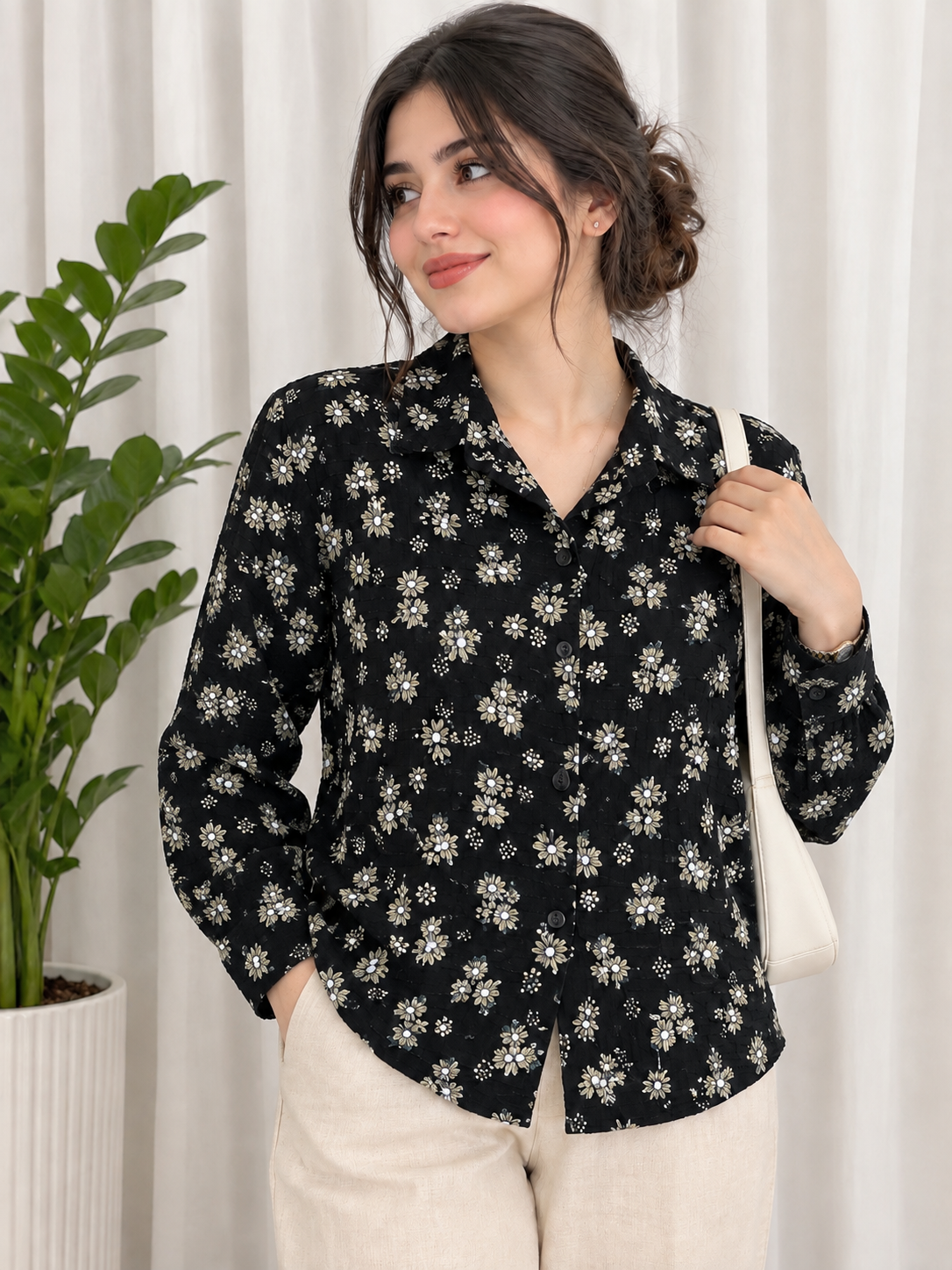 شومیز گل گچی بابونه